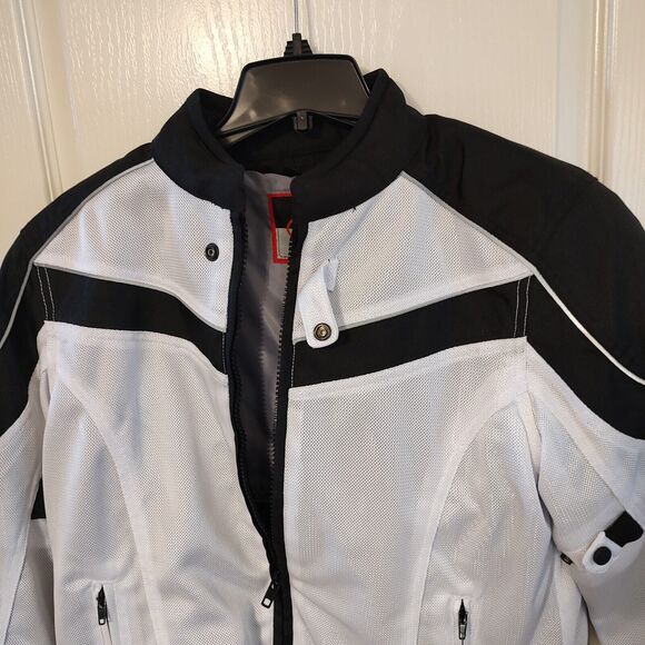 BILT Women's Jacket Padded White Mesh Motorcycle Removable Armor/Liner NWT L Lg - Picture 1 of 11